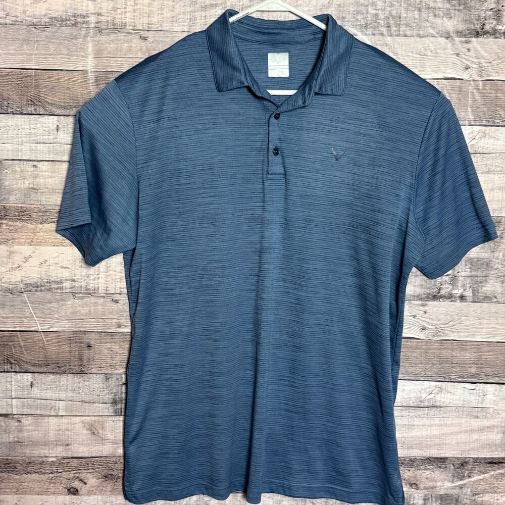 Callaway Opti Dri Polo Shirt Mens XL Blue Performance Golf Stretch